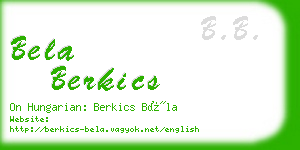 bela berkics business card